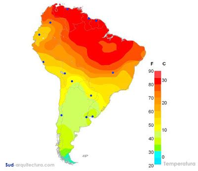 Sud-america: CLIMA, Temperatura