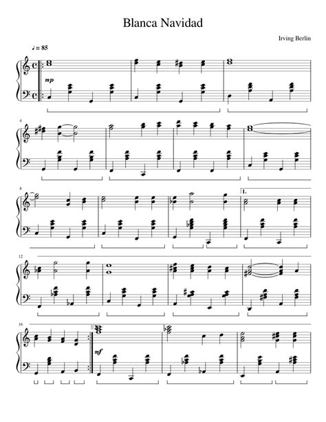 Blanca Navidad Sheet music for Piano (Solo) | Musescore.com