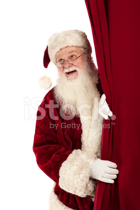 Pictures Of Real Santa Claus Looking Up Behind The Curtain Stock Photo | Royalty-Free | FreeImages