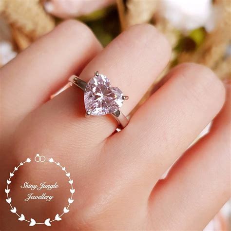 Heart shaped Pink Diamond Engagement ring, 3 carats 10mm heart cut ...