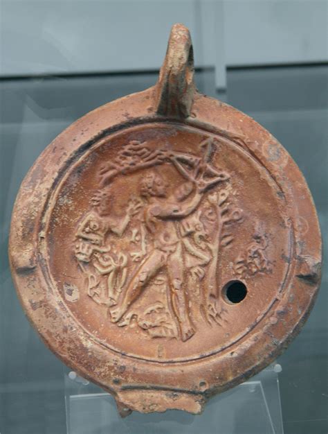 Clay oil lamp depicting Hercules defeating the Stymphalian… | Flickr