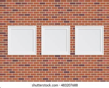 Three White Frames On Brick Wall Stock Vector (Royalty Free) 1372459178 ...