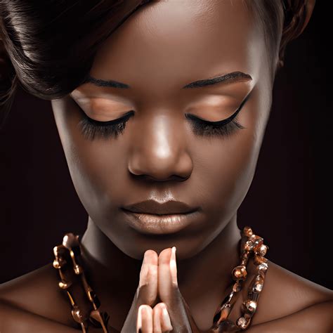 Praying Hands Melanin Woman 8K Graphic · Creative Fabrica