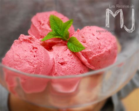 HELADO DE FRESA Y YOGUR - Las Recetas de MJ