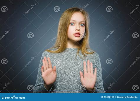 Closeup Scared and Shocked Little Girl. Human Emotion Face Expression Stock Image - Image of ...