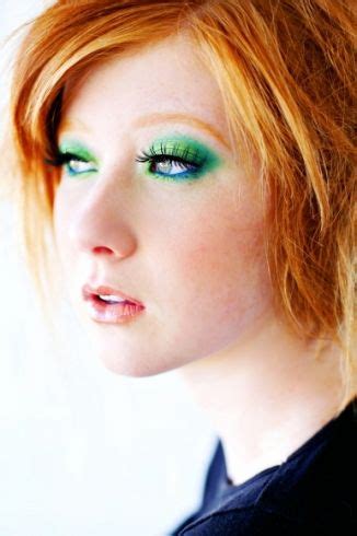 Green eyeshadow + copper hair = gorgeous. I also thought it was funny ...