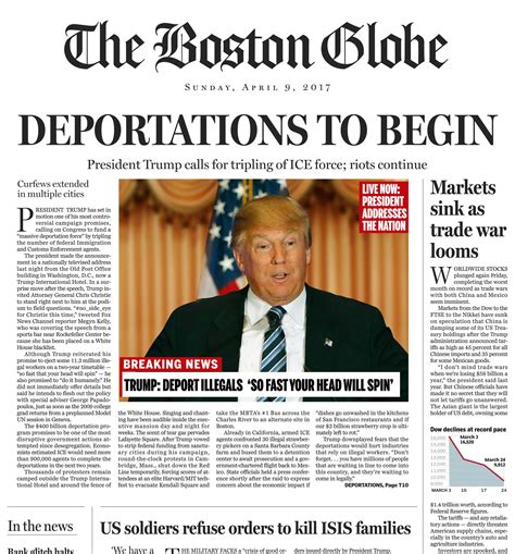 Boston Globe lampoons 'President' Trump on fake front page | The Japan Times