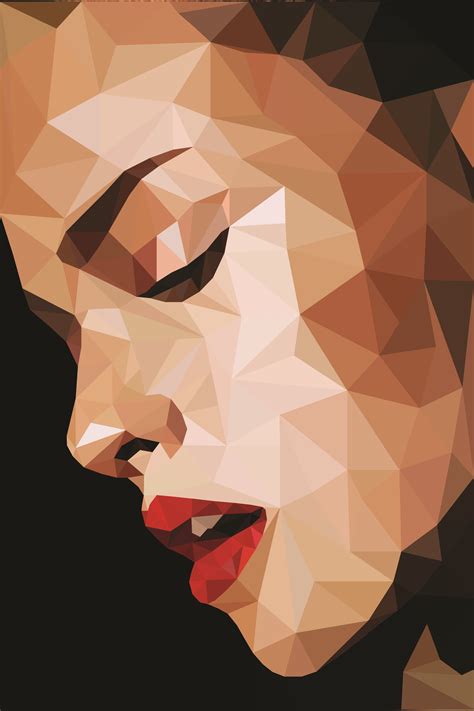 #polygon #poligon #art #girl #illustration #wallpaper #iphonewallpaper Geometric Portrait ...