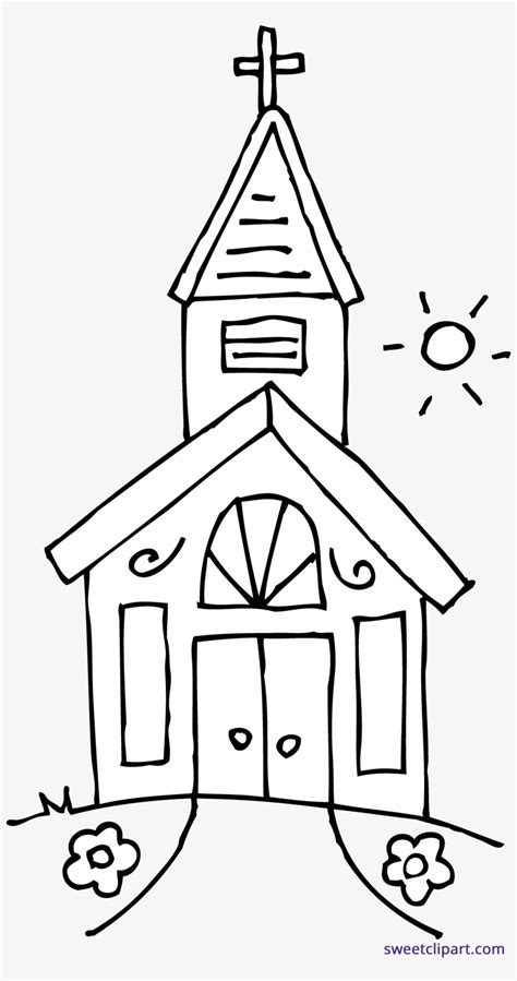 Church Drawing Clip Art - Black And White Clip Art Church - 3472x6497 PNG Download - PNGkit