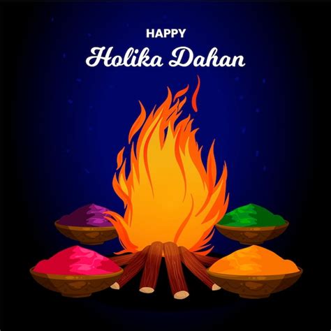 Free Vector | Holika dahan illustration