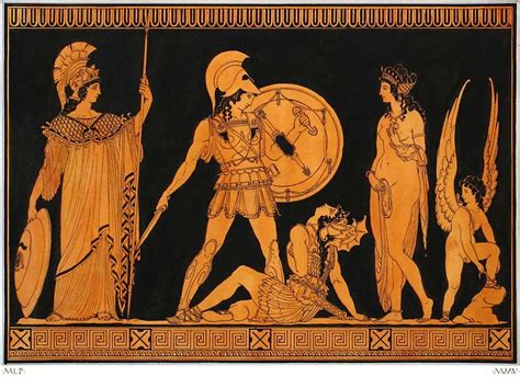 ANCIENT ART. Ancient Greek painting, Achilles and Penthesella on the ...