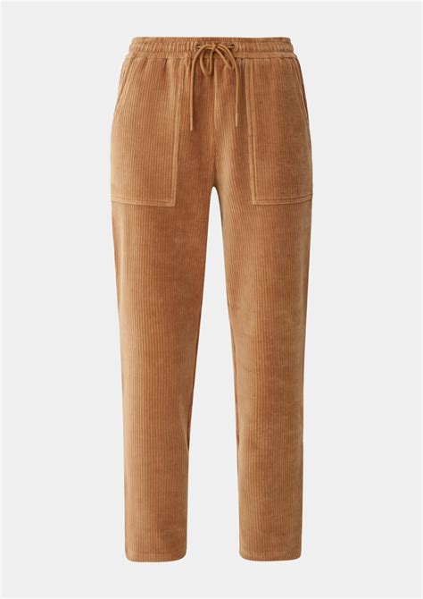 Stretch cotton corduroy trousers - sandstone | s.Oliver