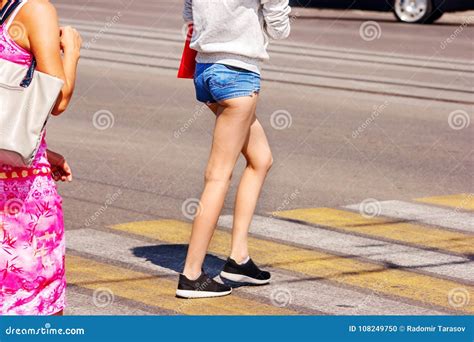 Pedestrian`s Feet Step On A Pedestrian Crossing Through The Rails At The Railway Station Stock ...