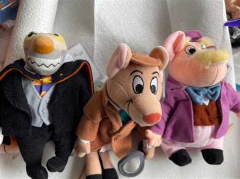 Disney Great Mouse Detective Lot Plush Bean Bags Ratigan Basil Dr ...