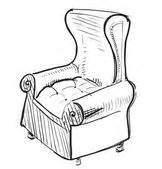 Old stuffed armchair cartoon — Stock Vector © lineartestpilot #20415025