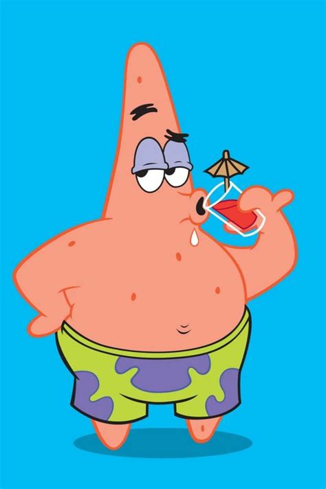 'Patrick Drinking' Poster, picture, metal print, paint by SpongeBob SquarePants | Displate ...