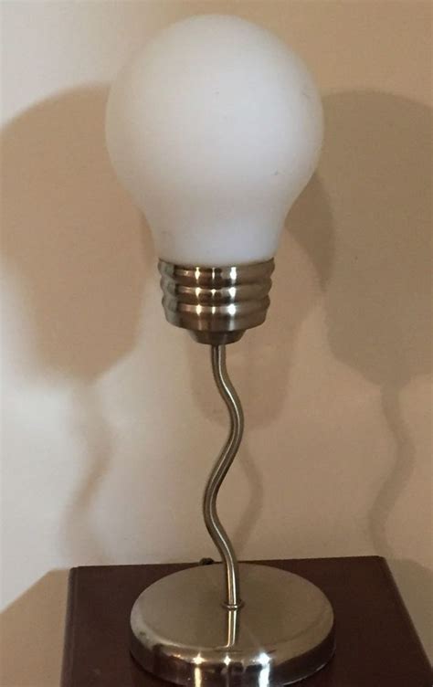 Oversized Light Bulb Shaped Table Lamp Vintage Retro Pop Art Chrome White 19" | Vintage table ...