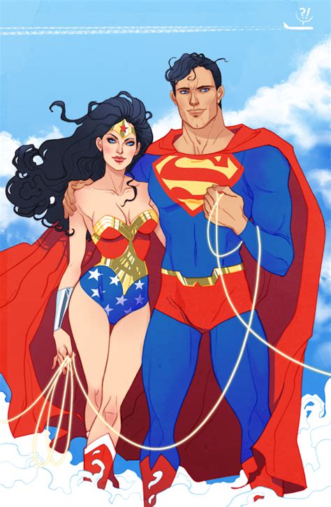 Fan art of Superman and Wonder Woman by MargueriteSauvage on DeviantArt