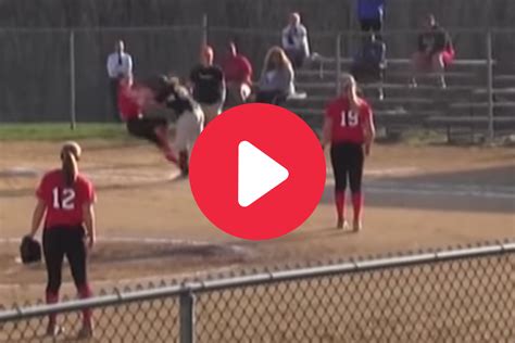 Softball Runner Flattens First Baseman, Gets Ejected [VIDEO] | Fanbuzz