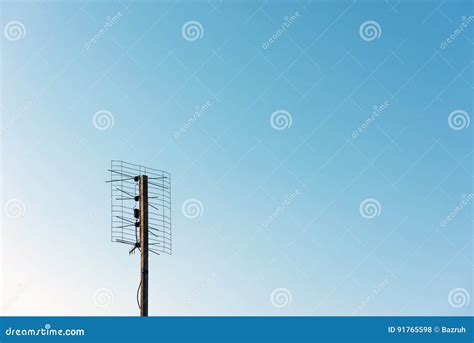 Old TV antenna stock photo. Image of appliance, cable - 91765598