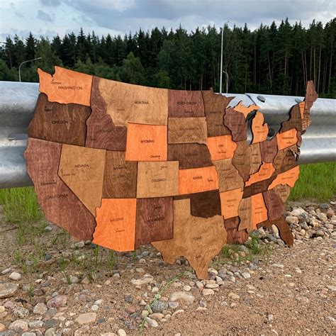 Wooden US Map of United States Wood Wall Art USA Travel Map - Etsy