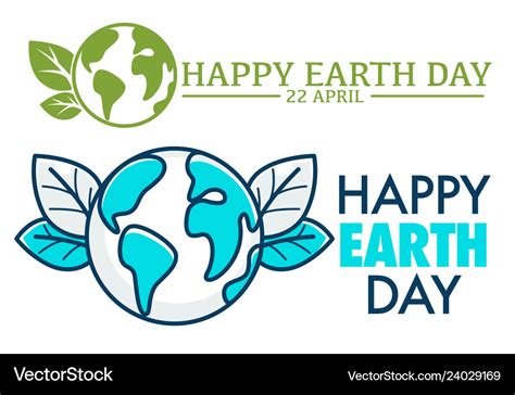 22 april happy earth day logo or greeting card Vector Image