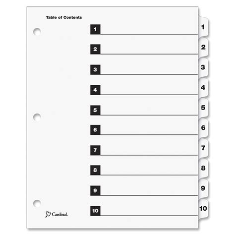 Avery 10 Tab Divider Template – williamson-ga.us