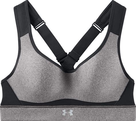 Under Armour Synthetic Warp Knit High-impact Running Sports Bra in Charcoal Heather/Black (Black ...