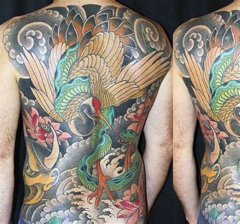 40 Japanese Crane Tattoo Designs For Men - Bird Ink Ideas