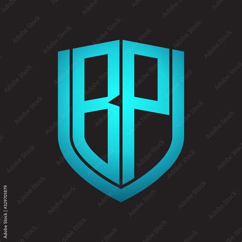 BP Logo monogram with emblem shield design isolated with blue colors on ...