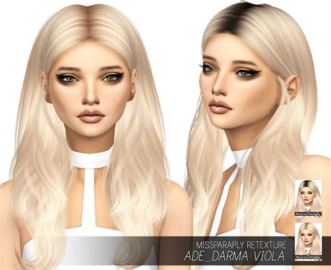 [TS4] Ade_Darma Viola: Solids & Dark Roots | Sims hair, Sims 4, Sims