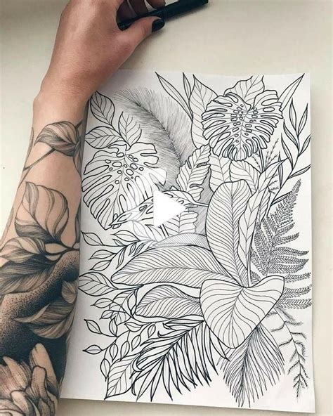 Tropische Blätter Liebe in 2020 | Floral tattoo sleeve, Sleeve tattoos ...