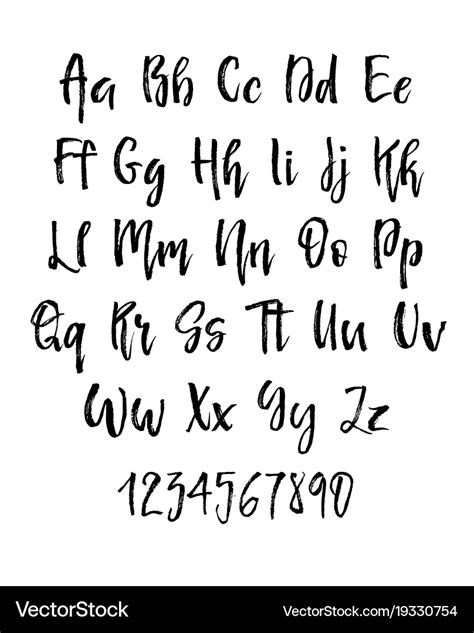 Handwritten brush style modern cursive font Vector Image