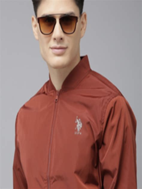 Buy U S Polo Assn Men Rust Brand Logo Printed Long Sleeves Bomber Jacket - Jackets for Men ...