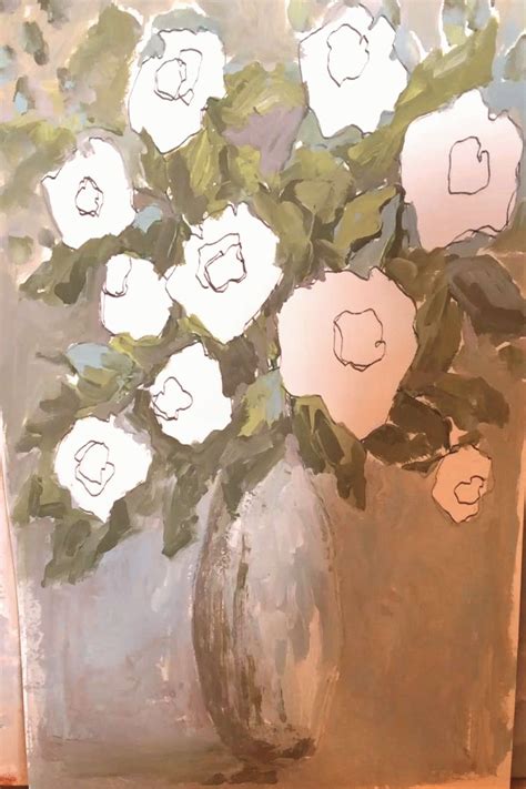 Painting white roses by artist Allyson Hartt Showing part of my process painting white roses ...
