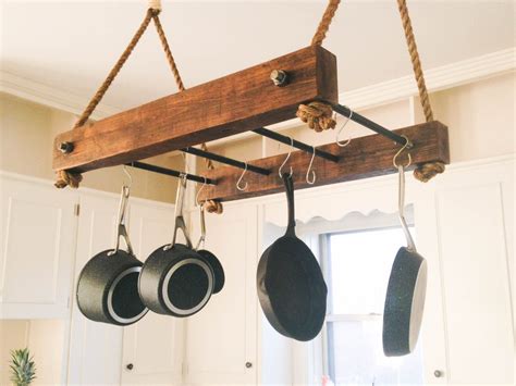 Pot And Pan Ceiling Rack - Curved Copper Ceiling Pot and Pan Rack - Proper Copper Design / Pot ...