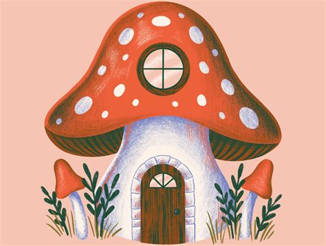 Mushroom House Illustration by Andrea Rochelle on Dribbble