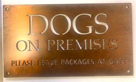 Dogs on Premises Metal Sign Please Put Packages Here Sign | Etsy