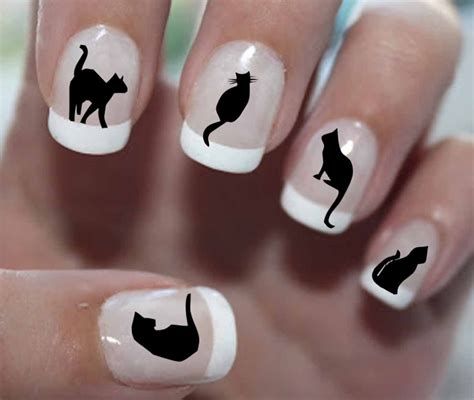 BLACK CATS Nail Decals 95 Waterslide Nail Art Decals MEGAPACK Paw Prints Cat Mom Kittens, Cat ...