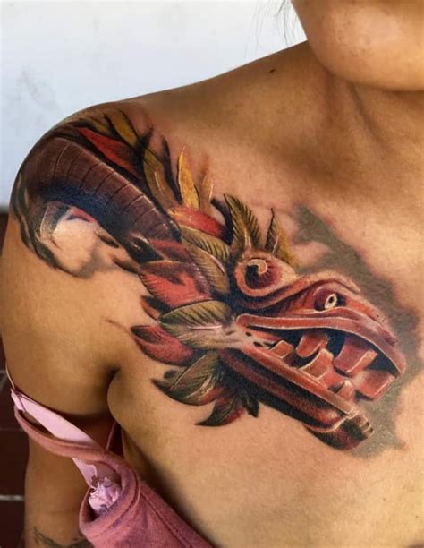 Los mejores Tatuajes de Quetzalcoatl (Serpiente emplumada) • 2024