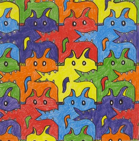 Art with Ms. Gram / 4th Grade / Tessellation Monsters Classroom Art Projects, Elementary Art ...