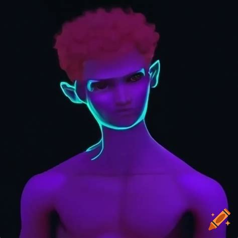 Neon character design in black light on Craiyon