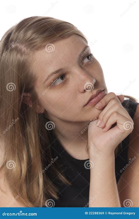 Young Teenage Girl Solemn Facial Expressions Stock Image - Image of expressions, girl: 22288369