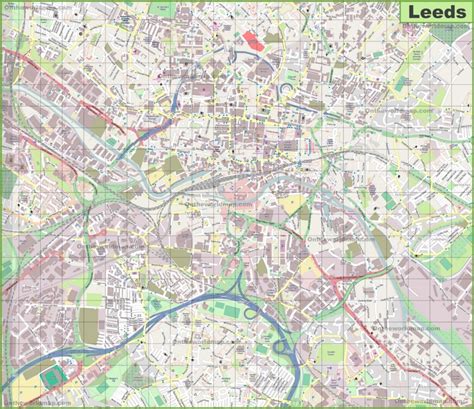 Large detailed map of Leeds - Ontheworldmap.com