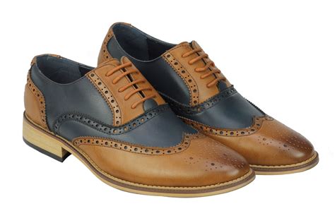 Mens Leather Brogues Smart Formal Office Casual Lace Up Oxford Brogue Shoes Size Men's Shoes ...