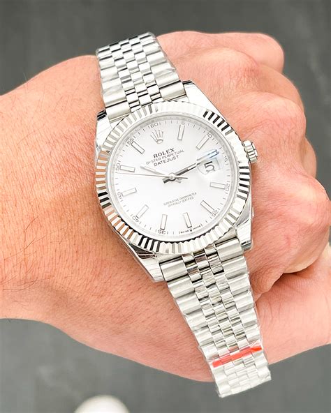 Rolex Datejust 41 White Dial Fluted Bezel Jubilee 126334