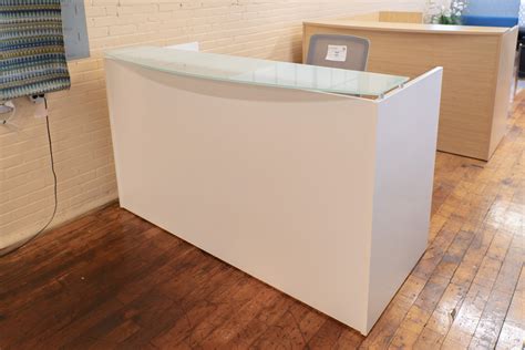 Peartree White Glass Top Reception Desks • Peartree Office Furniture
