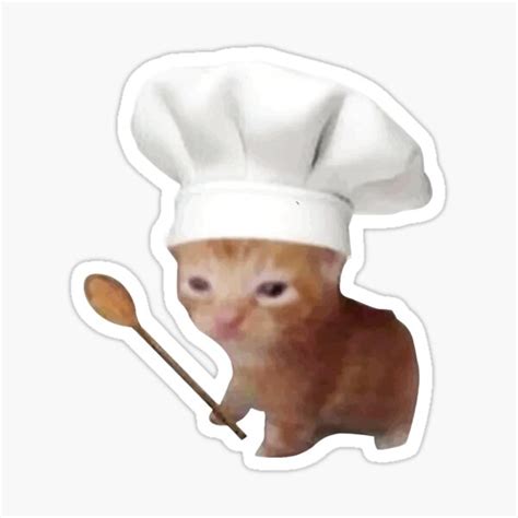 "Kitten with chef hat and Ladle meme" Sticker for Sale by Rzera ...