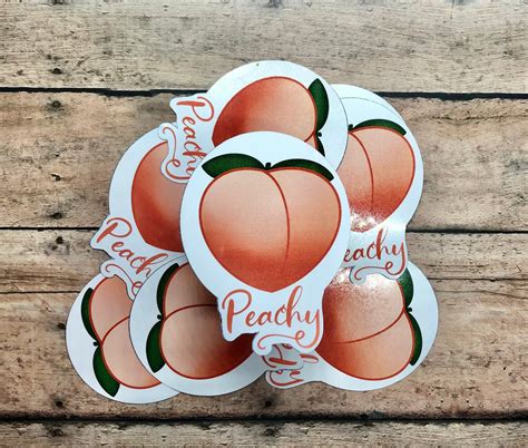 Peachy sticker emoji stickers peach emoji decal fruit | Etsy