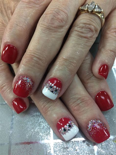Red Christmas And New Years Nails